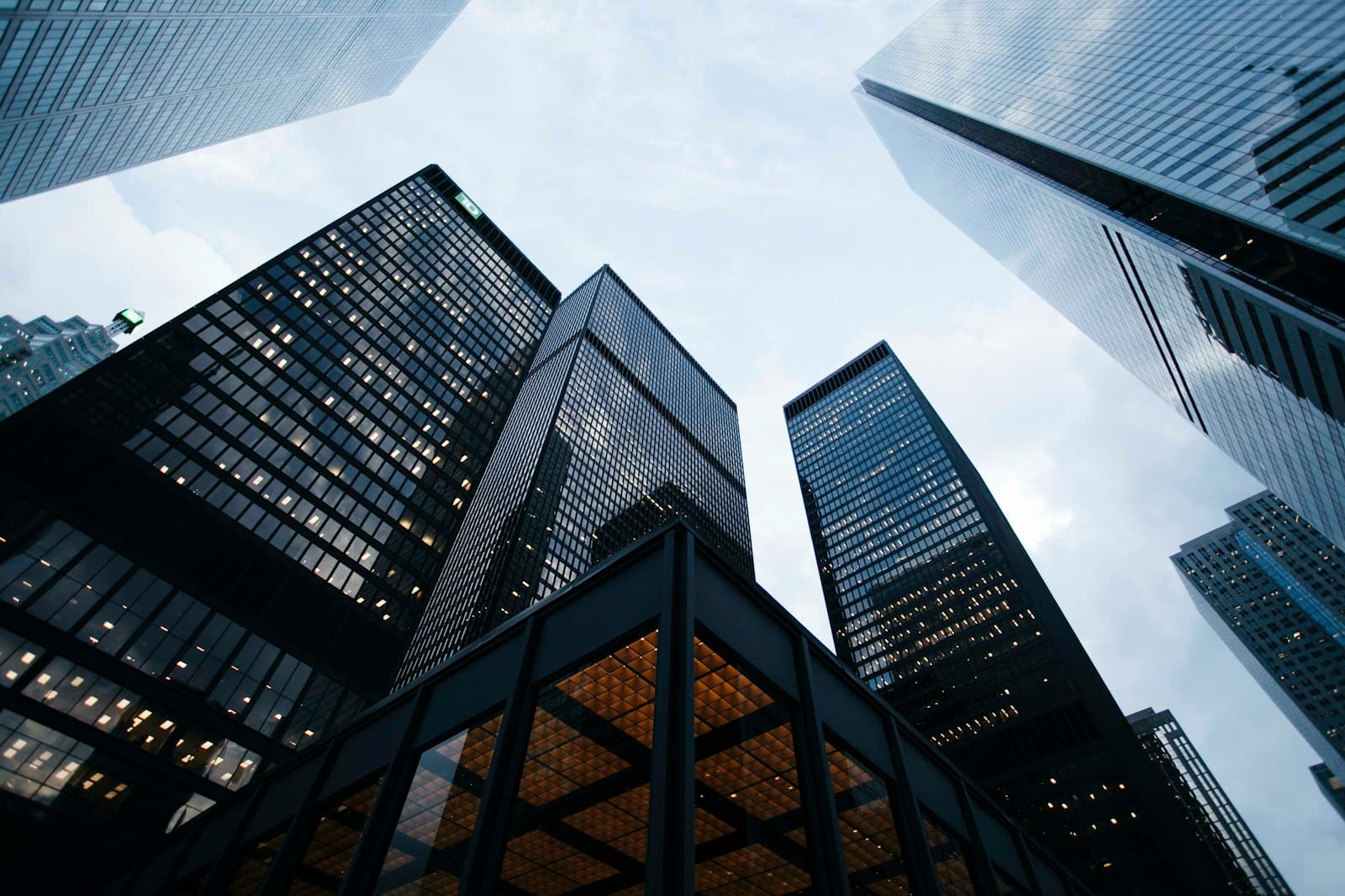 Modern city architecture rising into the sky